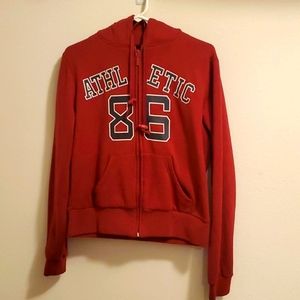 Red sweatshirt with zipper, used, very good condition ❤